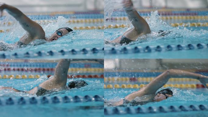 游泳运动员训练肌肉发达自由泳速度
