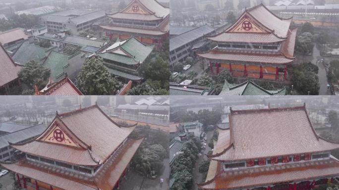升格拍摄雪中开福寺内院