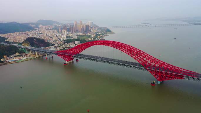 广州南沙明珠湾大桥周边航拍