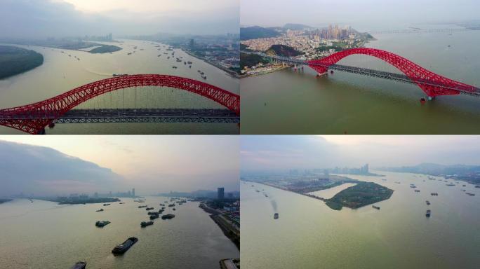 广州南沙明珠湾大桥周边航拍