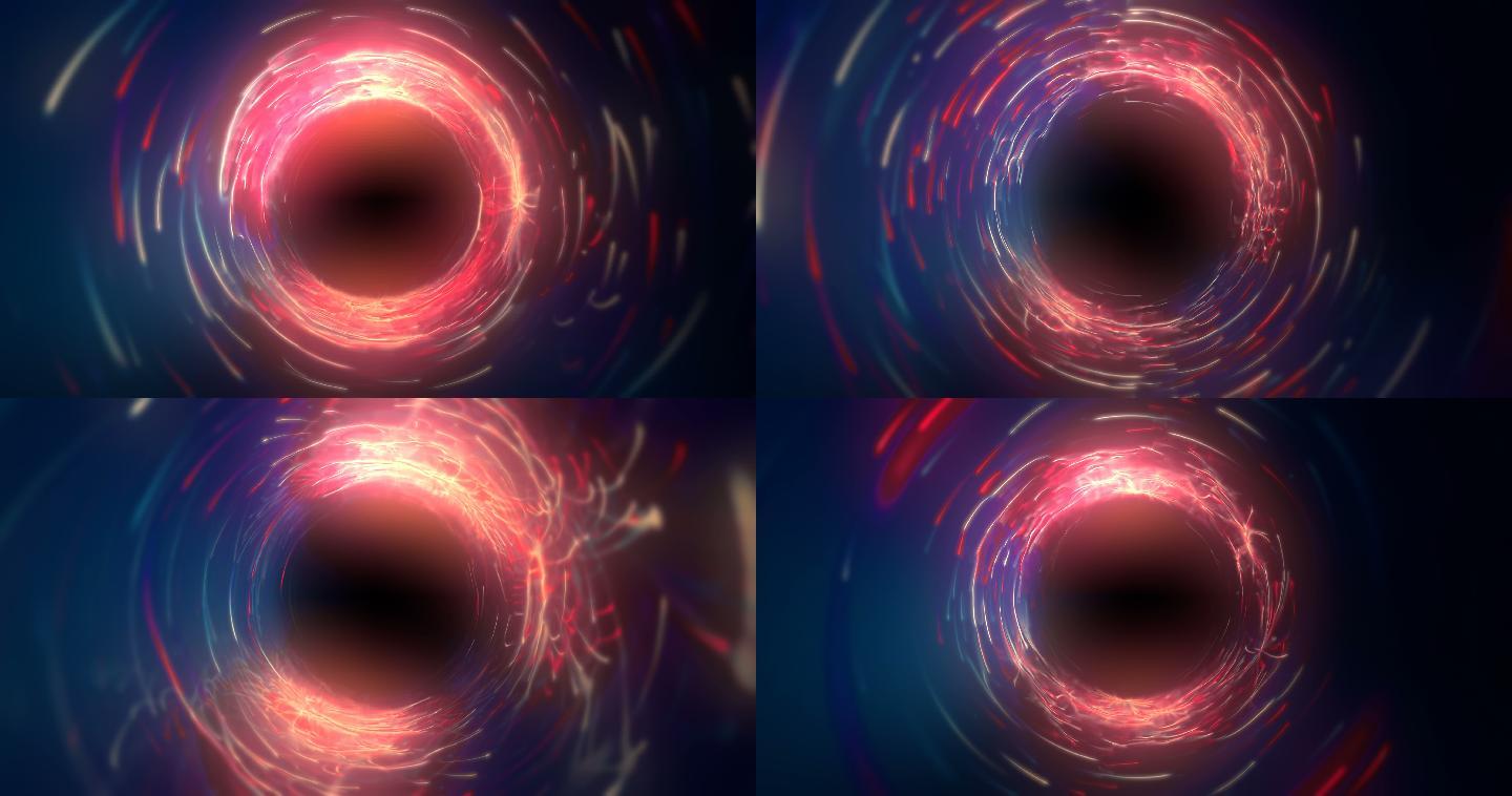 发光线的抽象隧道动画
