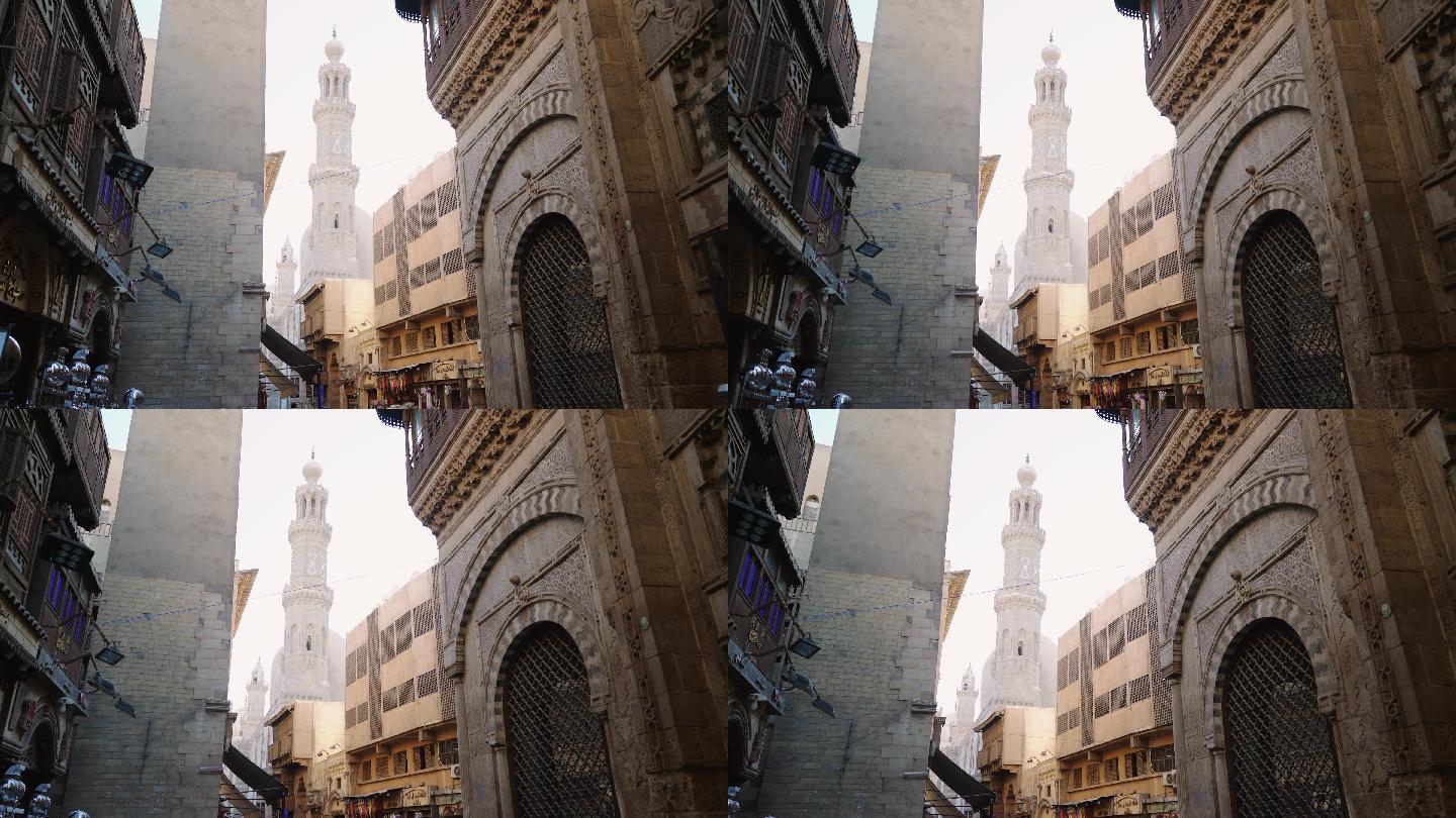 开罗旧市场埃及首都中东地区航拍地标