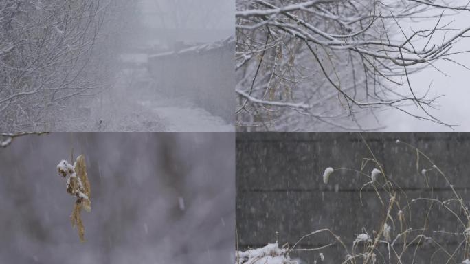 大雪空镜，农村伤感的雪景