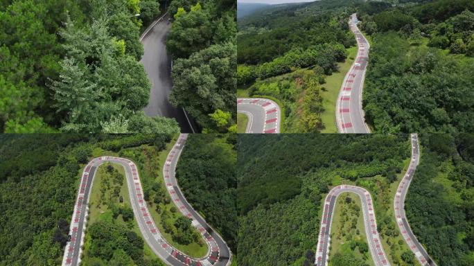 重庆铁山坪森林公园公路航拍