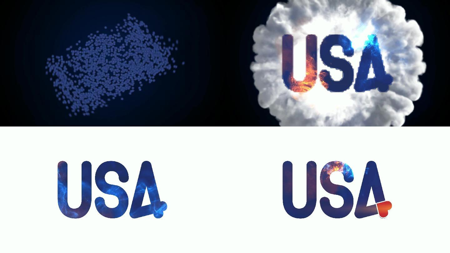 美国标志动画。7月4日。美利坚合众国。