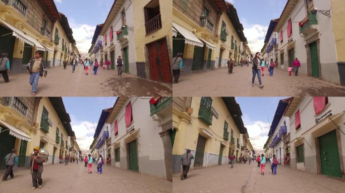 走在秘鲁库斯科的大街上