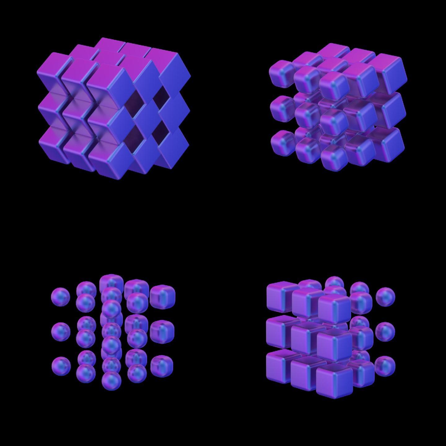 立方体循环动画 alpha通道