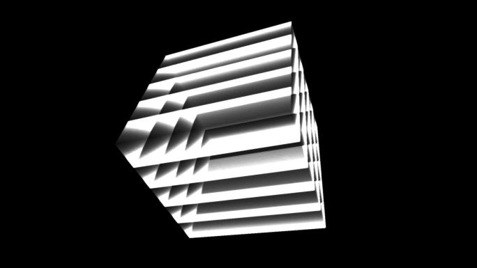 黑白光影旋转动感魔方立方体方块104
