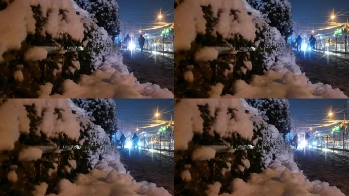 人行横道雪景