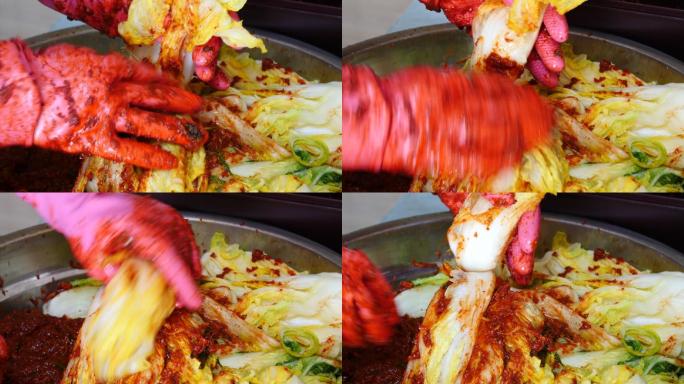 韩国泡菜酱实拍视频素材