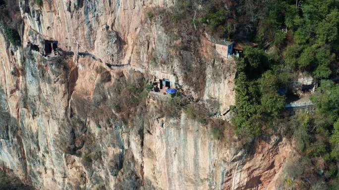 航拍昆明西山龙门景区