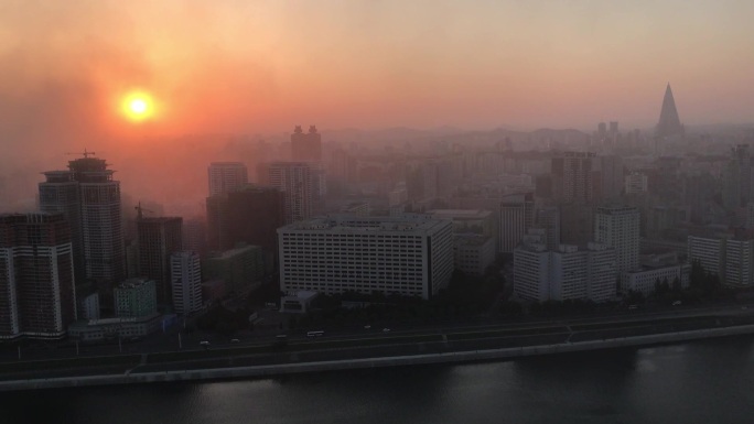 朝鲜平壤空气污染雾霾