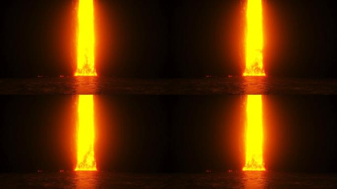 地狱之门火光闪动动画男人地狱