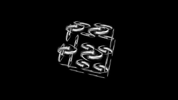 黑白光影旋转动感魔方立方体方块6