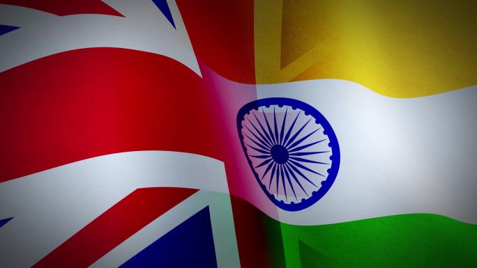 英国和印度国旗