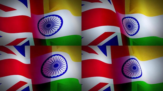 英国和印度国旗