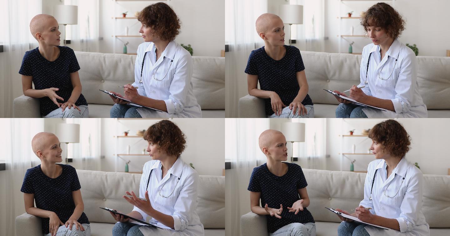 癌症女子向医生讲述健康状况