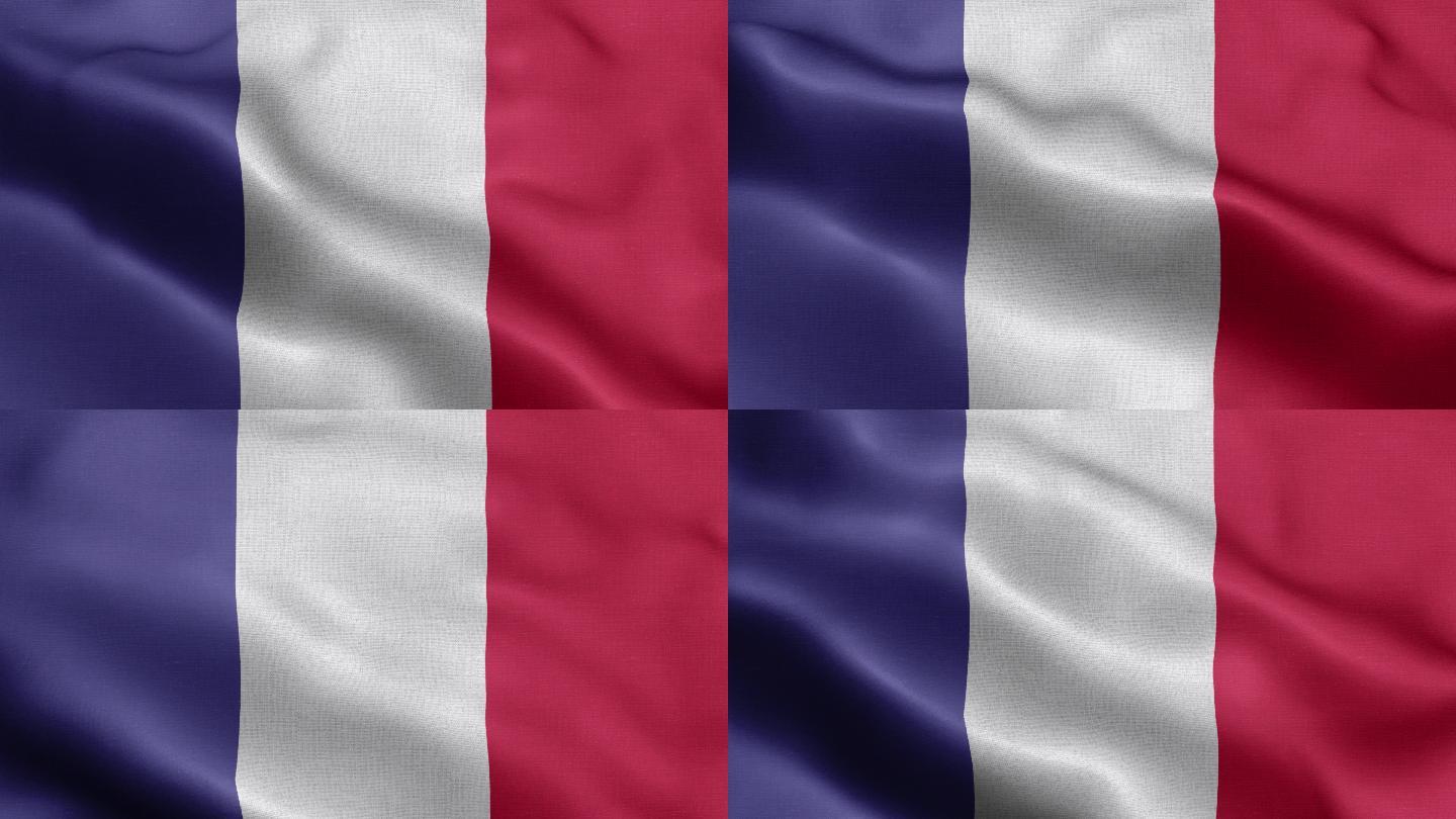法国国旗特效动画合成元素飘动