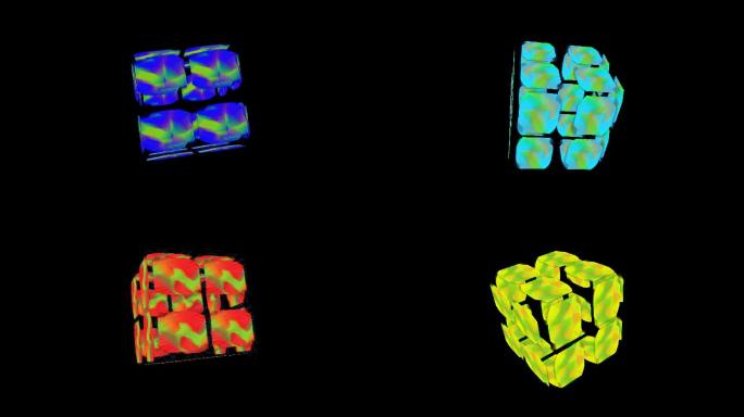 绚丽动感旋转魔方三维空间背景vj素材1