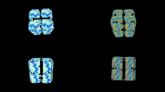 绚丽动感旋转魔方三维空间背景素材01