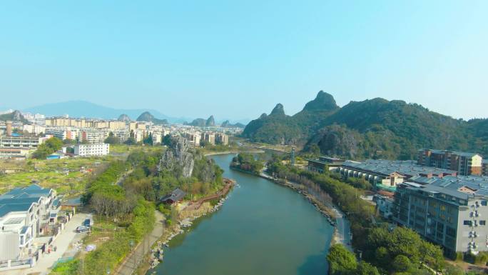 桂林 两江四湖 桃花江 生态园 山水风景