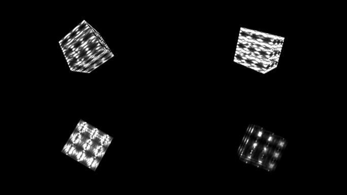 黑白光影旋转动感魔方立方体方块96