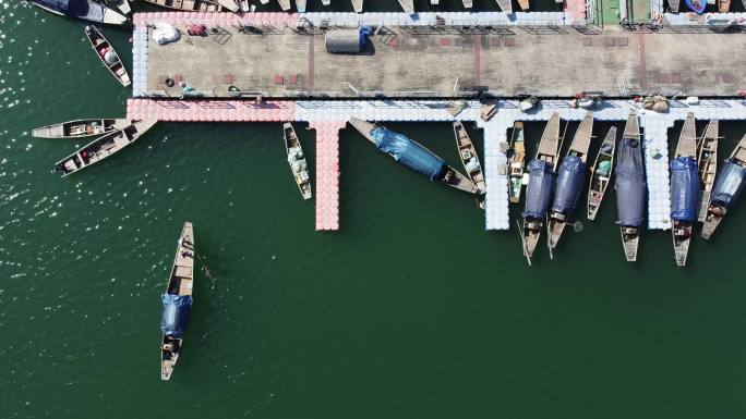 千岛湖渔船码头俯拍