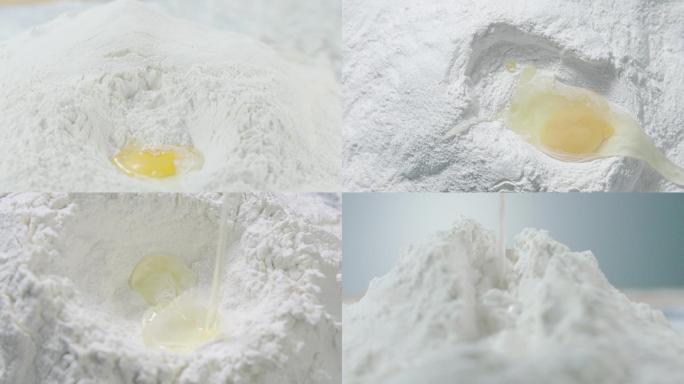 牛奶鸡蛋加入面粉4K升格