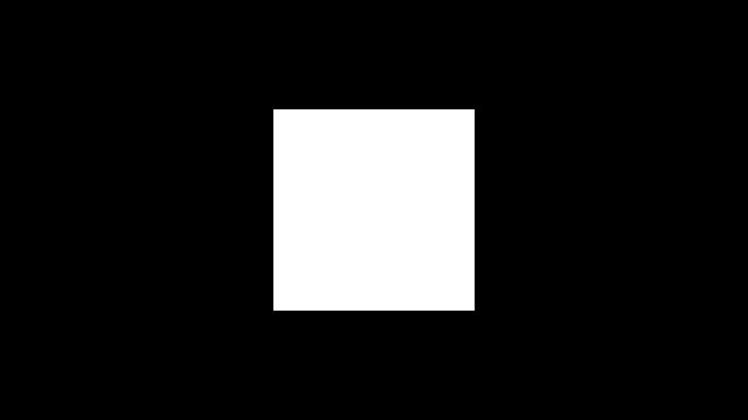 黑色背景上白色正方形的液体外观动画。