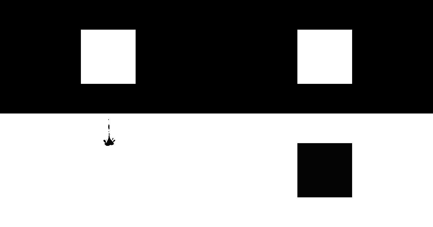 黑色背景上白色正方形的液体外观动画。