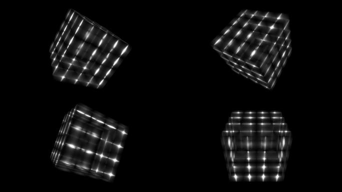 黑白光影旋转动感魔方立方体方块83