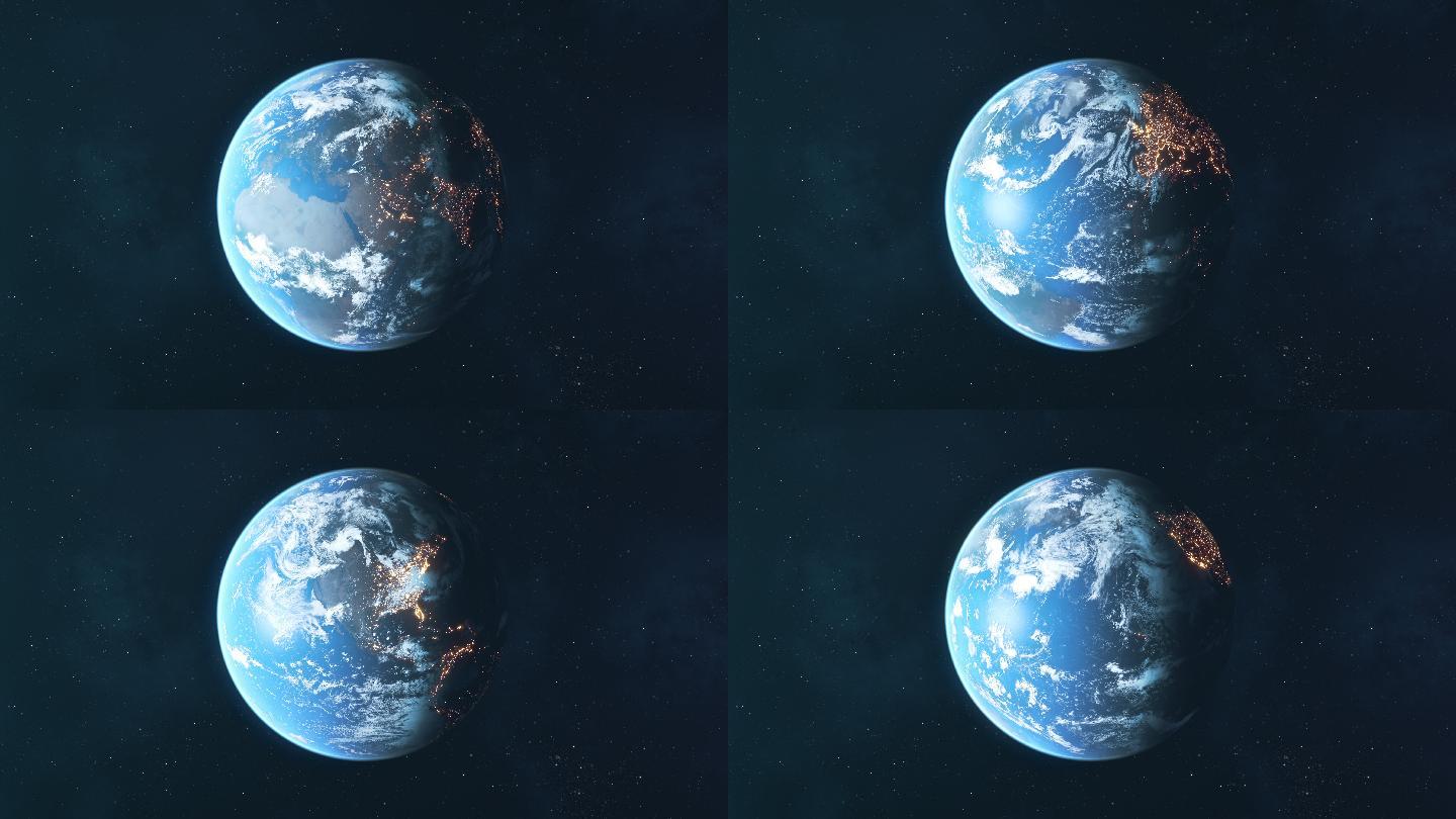 从太空看地球地球动画旋转的地球