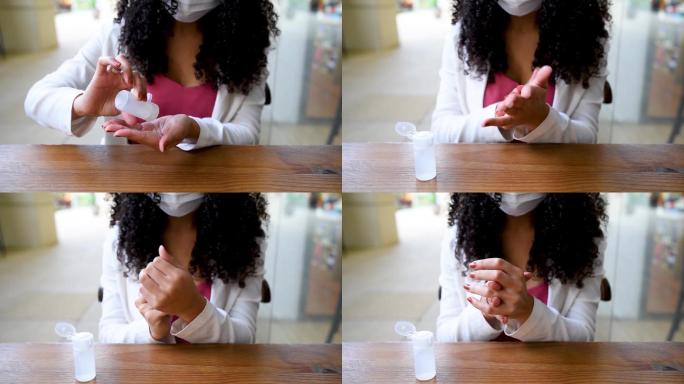 女性手部护理黑人女性护理手部擦护手霜