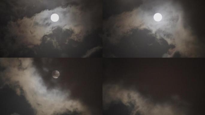 夜晚月亮-乌云月亮