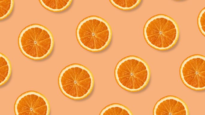 橙片背景卡通橘子创意