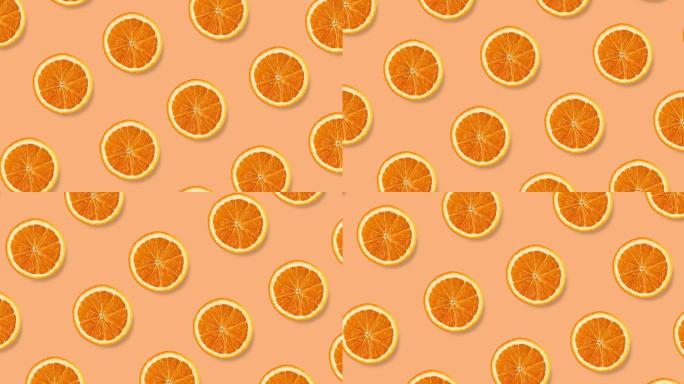 橙片背景卡通橘子创意