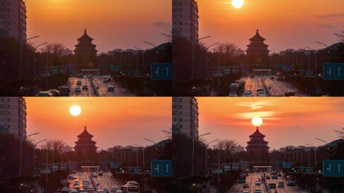 【4K】春分北京天坛祈年殿悬日