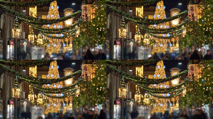 明亮的圣诞街道外国节日节日灯饰节日装饰