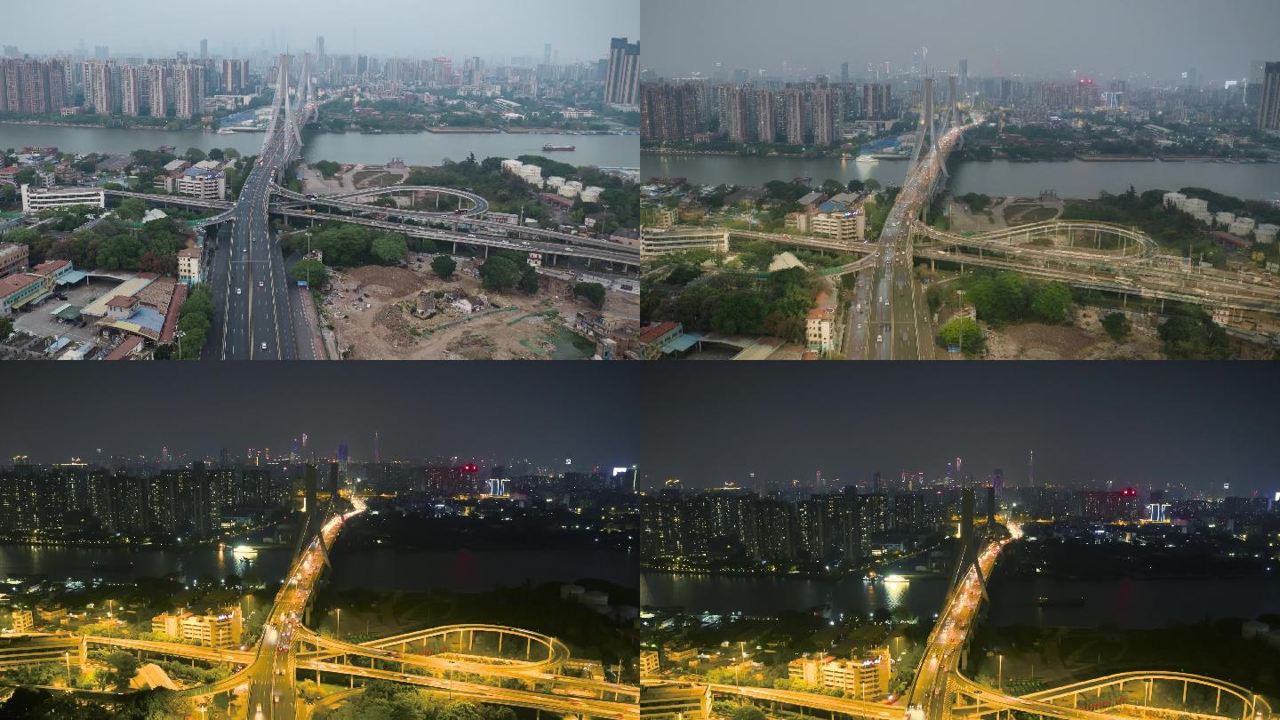 广州鹤洞大桥交通日转夜