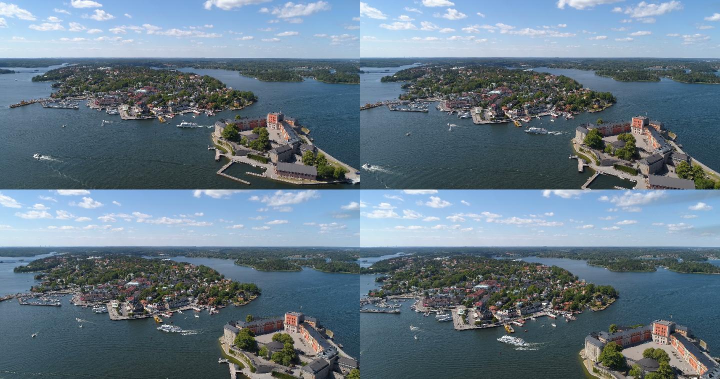 斯德哥尔摩群岛上空鸟瞰图
