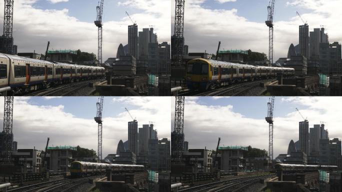 伦敦金融城的摩天大楼和地铁