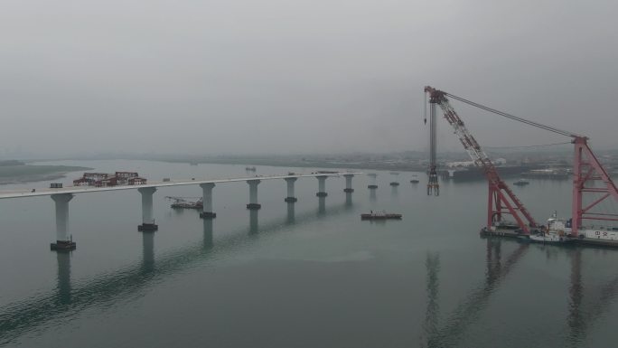 厦门跨海大桥，海上施工装备