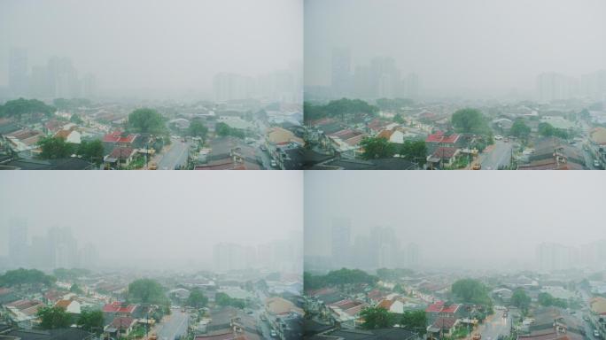 马来西亚吉隆坡濛濛细雨中吉隆坡雨天小雨淅