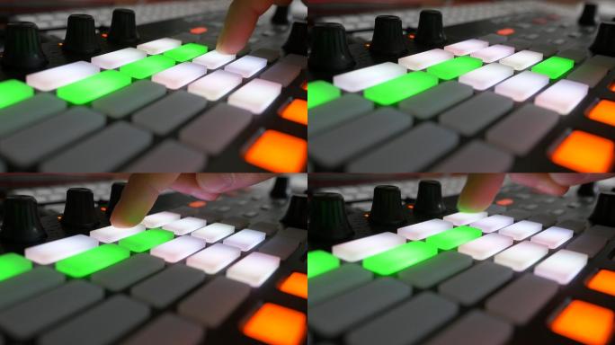 音乐采样器仪表彩色编码按钮闪烁