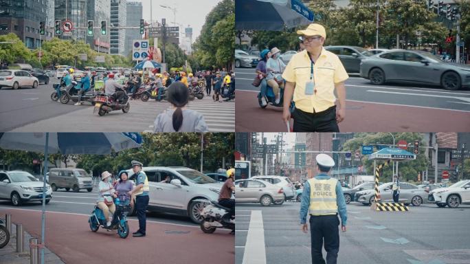 【4k原创】长沙守护解放西交警指挥交通