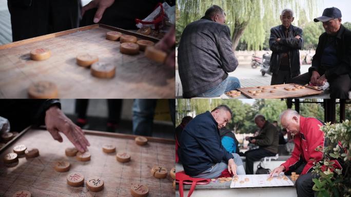 城市人文 社区老人下象棋