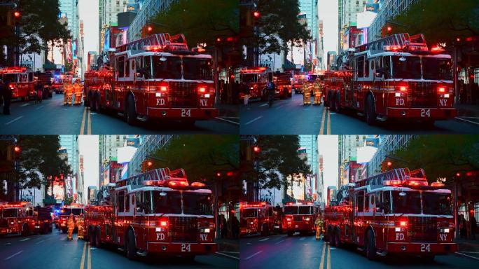 纽约市街道消防车消防安全防火火灾救火消防