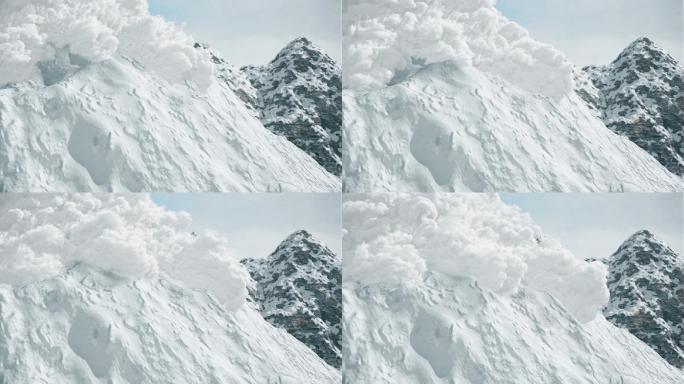 山区雪崩的计算机模拟。