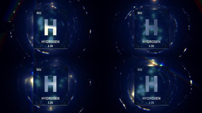 氢元素作为元素周期表3D动画中的元素