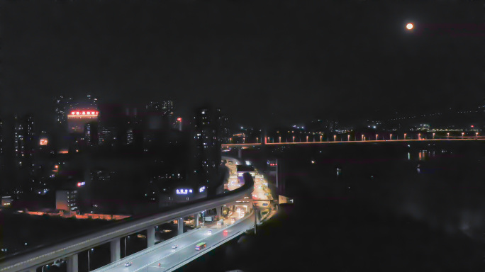 航拍城市夜景